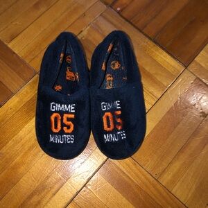 Kids Slippers with Fun Print - navy blue and Orange